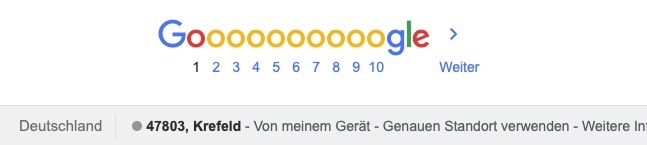 Google search footer