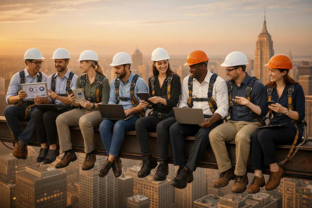 Technisches SEO Team arbeitet an Laptops, Tablets und Smartphones bei Website-Audits und Optimierungen