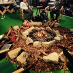 Customer hunters relaxing at the camp fire dmexco Cologne 2016